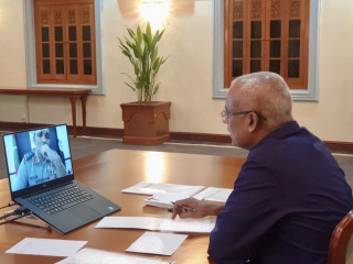President Ibrahim Solih joins Monday nights virtual meeting of the national Covid-19 taskforce