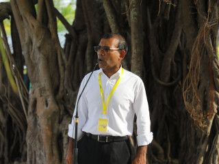 ރައްޔިތުންގެ މަޖިލީހުގެ ރައީސް އަދި އެމްޑީޕީގެ ރައީސް މުހައްމަދު ނަޝީދު ހަނިމާދޫގައި ވާހަކަދައްކަވަނީ