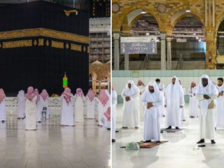 މަސްޖިލް ހަރަމުގައި ތަރާވީހު ނަމާދު ކުރަނީ