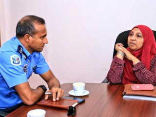 Minister of Gender,Family and Social Services Aishath Mohamed Didިިi with CP Hameed