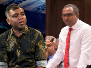 މެދުހެންވޭރު ދާއިރާގެ މެންބަރު އަލީ އާޒިމް (ކ)، އެމްއޯސީގެ ޖެނެރަލް ސެކްރެޓަރީ އަޙްމަދު މަރުޒޫގް (ވ)