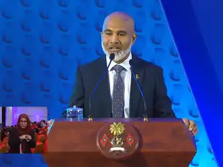 8 ވަނަ އިންޓަނޭޝަނަލް ޓީޗަރސް ކޮންފަރެެންސްގައި މިނިސްޓަރު ޝަފީއު ވާހަކަދައްކަވަނީ