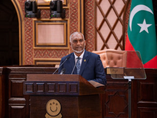 President Muizzu delivering his second presidential address at parliament's inaugural sitting on Thursday