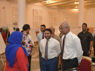 President Ibrahim Mohamed Solih with Health Minister Abdulla Ameen at the National Emergency Operations Centre (NEOC