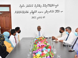 President met N. Magoodhoo community leaders and residents as part of his brief tour of the atoll