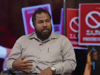 Legal counsel Musthafa Hameed speaks during RaajjeTV’s "Noonekey" campaign program. | RaajjeMV