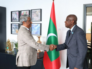 UNICEF Regional Director to South Asia, George Laryea-Adjei has paid a courtesy call on the Minister of State for Foreign Affairs, Ahmed Khaleel