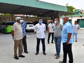 (L to R) Minister of Health Ahmed Naseem, Vice President Faisal Naseem, Minister of National Planning, Housing and Infrastructure, Mohamed Aslam, and Minister of Health, Ahmed Naseem and Housing Devel