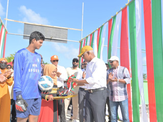 President Solih has inaugurated the newly developed football ground and Fenaka Office in Sh. Milandhoo