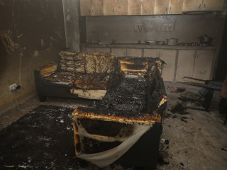 Photos of damages due to the fire that broke out at M. Enzian