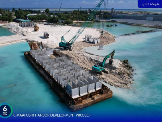 The K. Maafushi harbor development project is proceeding well