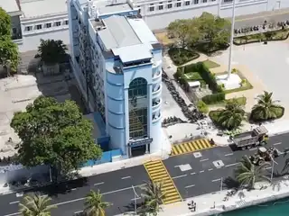 A drone photo captured showing the military headquarters.