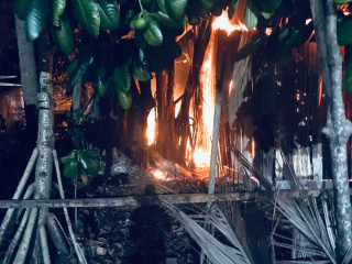 The fire broke out in a warehouse where dry leaves were being stored