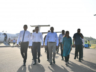 President Ibrahim Mohamed Solih is accompanied by the First Lady Fazna Ahmed and by a delegation of cabinet ministers and senior officials from the government