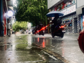 Flooding caused by heavy rain showers