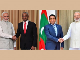 ރައީސް އިބްރާޙިމް މުޙައްމަދު ސޯލިހު އަދި އިންޑިއާގެ ބޮޑު ވަޒީރާއި ކުރީގެ ރައީސް ޔާމީން