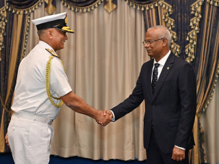 The Chief of the Naval Staff of India, Admiral Radhakrishnan Hari Kumar paid a courtesy call on President Ibrahim Mohamed Solih