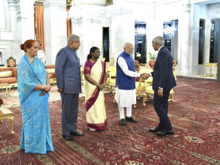 Muizzu attended the official banquet hosted by the Indian President as part of his visit to the neighboring country