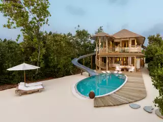A beach villa at Soneva Jani