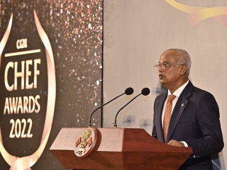 President Ibrahim Mohamed Solih at the "CGM Chefs Awards" ceremony 