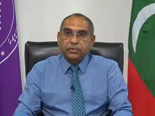 The President of the Elections Commission (EC), Mohamed Zahid, speaking regarding matters related to elections. | RaajjeMV