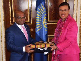 Minister Shahid with Commonwealth Secretary General Patricia Scotland