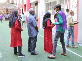 People queued up to cast their ballots in Sunday's parliamentary elections
