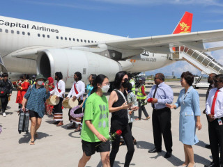 The first direct flight from China, after nearly three years, arrived in Maldives on 18 January, 2022