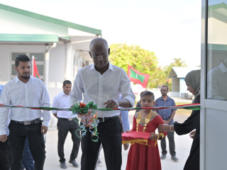 President Solih has inaugurated two infrastructure development projects in Utheemu