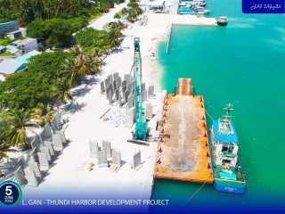 Second shipment of precast concrete blocks required for quay wall construction of L. Gan Thundi harbor development project have been delivered to the project site