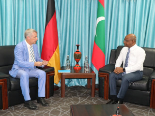 Ambassador of Germany to the Maldives, Jörn Rohde meeting with Minister of Foreign Affairs Abdulla Shahid