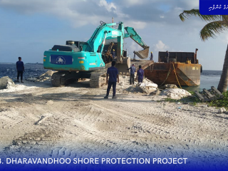 B. Dharavandhoo shore protection project well underway