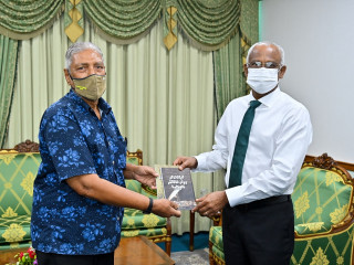President Solih receives two books authored by Abdul Azeez Ibrahim