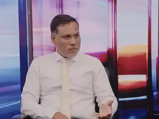 Dr. Ahmed Shamheed, Member of Parliament for the South Hulhumalé constituency, speaking during an appearance on RaajjeTV's "TV Talk" program.