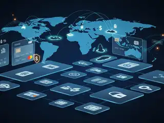 ބައިނަލްއަގުވާމީ އީކޮމާސްގެ ނިޒާމުގައި ބައިވެރިވާ ޕޭމަންޓް ގޭޓްވޭތަކާއި، ބޭންކުތަކާއި، ސެކިއުރިޓީ ނެޓްވޯކްތަކާއި، އޮންލައިން މުއާމަލާތްތަކުގައި ބޯޑަރު ހުރަސްކޮށް ފައިސާ ދައުރުވާ ގޮތް ދައްކުވައިދޭ ޑިޖިޓަލް އިމޭޖެއް.