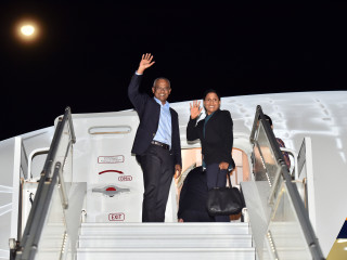 President Ibrahim Mohamed Solih and First Lady Fazna departed on Friday night