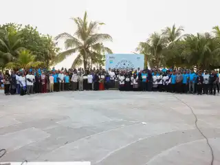 A glimpse into the special cleanup event organized by the Male' City Council at the Artificial Beach area to commemorate International Coastal Cleanup Day.