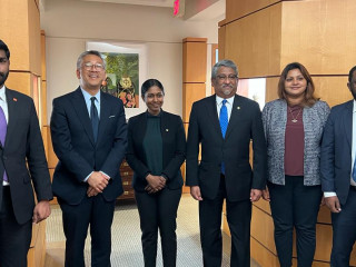 State Minister Khaleel met Assistant Secretary of State for the Bureau of South and Central Asian Affairs of the United States Department of State Donald Lu in Washington D.C on Saturday