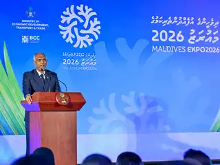 ރައީސް ޑރ. މުހައްމަދު މުއިއްޒު، "މޯލްޑިވްސް އެކްސްޕޯ 2026" ގެ އިނާމު ދިނުމުގެ ރަސްމިއްޔާތުގައި ވާހަކަފުޅު ދައްކަވަނީ