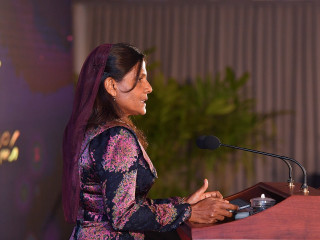 First Lady Fazna Ahmed, speaking at the Rehendhi Award ceremony held on Tuesday 