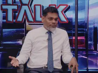Former Managing Director of STO, Hussain Amru, speaking during a talk show program on RaajjeTV.
