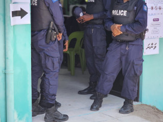Officers active at a polling station