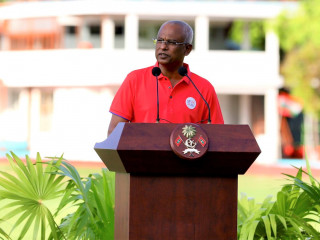 Ekuveni synthetic running track was inaugurated by President Solih at an event held on Saturday