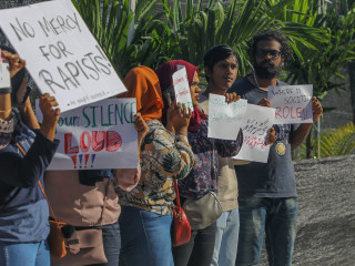 (File photo) from a protest held against child sexual abuse in Maldives capital