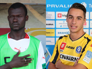 އީގަލްސްއިން ގެންނަ ފޯވާޑް އަދްނާން ބަސިޗް (ކ) އަދި ޑިފެންޑަރު އިސްމާޢީލް ޔަނޯގޯ (ވ)