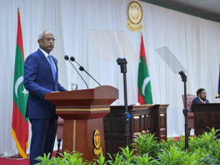 President Ibrahim Mohamed Solih delivering his presidential address in 2019