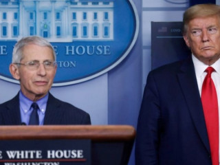 އެމެރިކާގެ ރައީސް ޑޮނަލްޑް ޓްރަމްޕާއި ޑރ އެންތަނީ ފައުޗީ