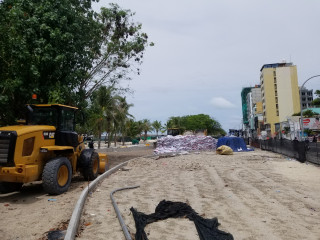 The much the work at Artifical Beach remains unfinished