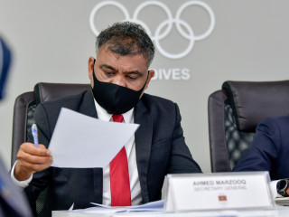 ހޮނިހިރު ދުވަހު ބޭއްވި އެމްއޯސީގެ އޭޖީއެމްގެ ތެރެއިން އެ ކޮމިޓީގެ ޖެނެރަލް ސެކްރެޓަރީ އަޙްމަދު މަރުޒޫގް (މަރޭ)