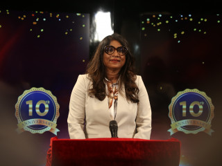 މިނިސްޓަރ އޮފް ޑިފެންސް އެންޑް ނެޝަނަލް ސެކިއުރިޓީ މާރިއާ އަހްމަދު ދީދީ ރާއްޖެޓީވީ ސްޓާފް އެވޯޑްސް ނައިޓްގައި ވާހަކަފުޅު ދައްކަވަނީ